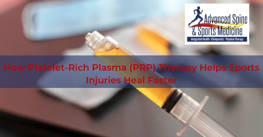 Blood plasma in a syringe on a blurred background.